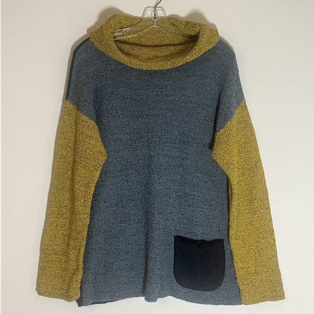 Margaret Winters Sweater Womens Medium Multicolor Cowl Reversible USA Lagenlook
